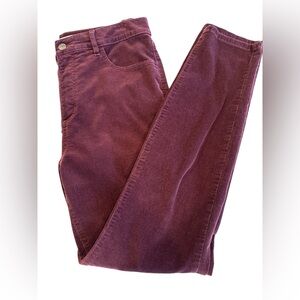 Loft Pants in a deep burgundy/plum Skinny Corduroy Pants